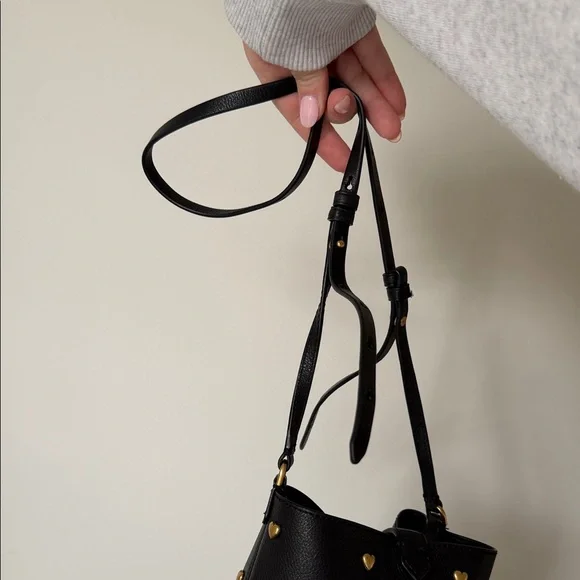 Rebecca Minkoff Black Crossbody Bag with Gold Heart Accents - Picture 9 of 10